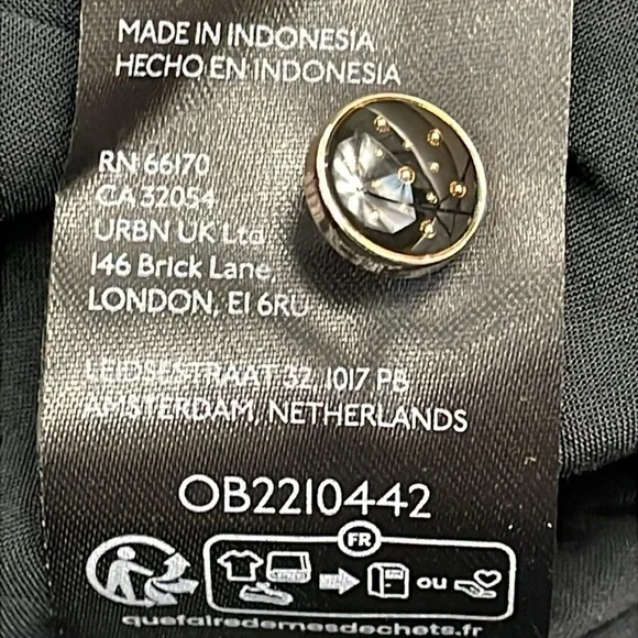 NWT Maeve Halter Twofer Mini Dress Anthro Black White Puffy Bubble Sz L - Picture 16 of 16